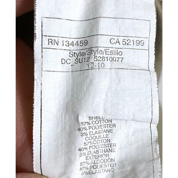 DC Shoes Khaki Chino Shorts Relaxed Fit Flat Front Pockets Mens Size 40 Stretch - Picture 8 of 9